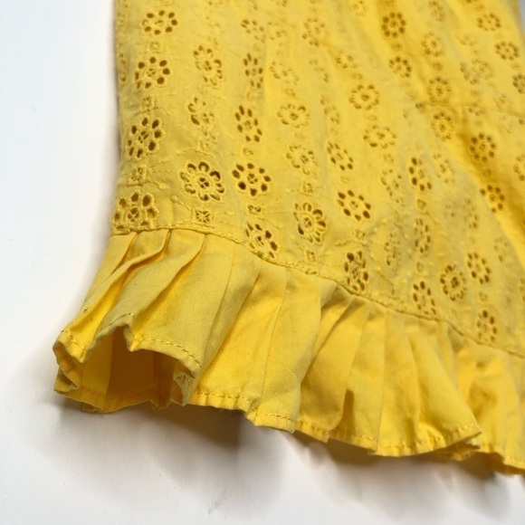 Juicy COUTURE Y2K 90s Sunflower Yellow Eyelet Bow Ruffle Trimmed Summer Tank Top - Picture 7 of 12